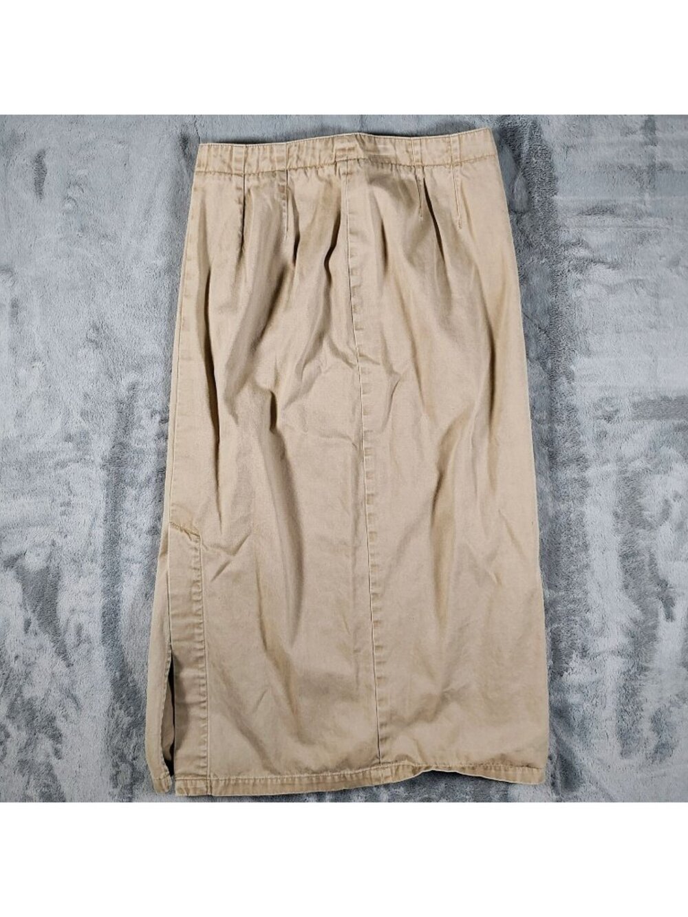 Vintage 1990s Eddie Bauer Womens Beige 29.5" Long  100% Cotton Skirt (Petite 4)